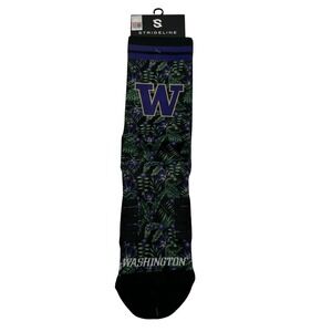 Strideline University of Washington Huskies Crew Socks Fan Flora Purple New